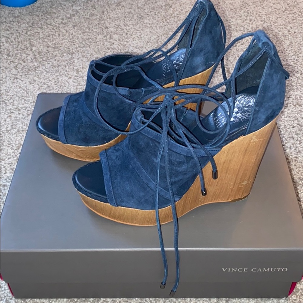 Vince Camuto Maleena lace up wedge heels